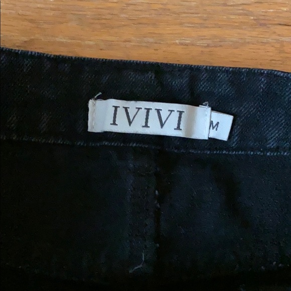 IVIVI black distressed denim skirt size M - Picture 4 of 5